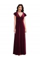 Buy Flutter Sleeve Velvet Maxi Bridesmaid Dress / Prom Dress with Pockets UK