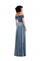 Buy Draped Cuff Off the Shoulder Velvet Maxi Bridesmaid Dress / Prom Dress with Pockets UK