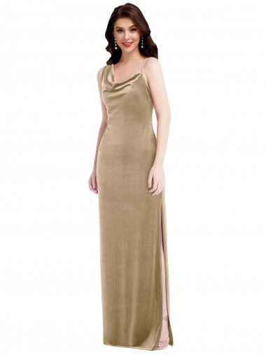 Buy Asymmetrical One Shoulder Formal Velvet Maxi Slip Bridesmaid Dress / Prom Dress UK