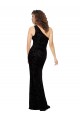 Buy One Shoulder Long Sheath Sleeveless Floral Velvet Bridesmaid Dress UK
