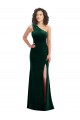 Buy One Shoulder Velvet Trumpet Bridesmaid Dress / Prom Dress with Front Slit UK