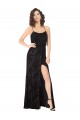 Buy Floral Velvet Cowl Neck Bridesmaid Dress with Skirt Slit UK