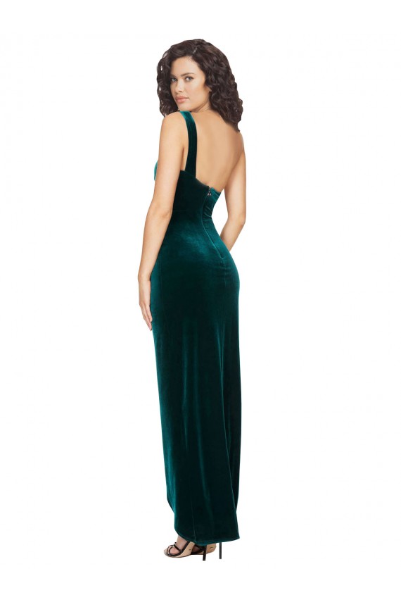 Buy One Shoulder Velvet Front Wrap Bridesmaid Dress / Prom Dress  UK
