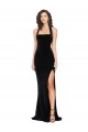 Buy Halter Neck Wide Straps Long Velvet Bridesmaid Dress / Prom Dress with Side Split UK