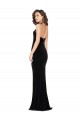 Buy Halter Neck Wide Straps Long Velvet Bridesmaid Dress / Prom Dress with Side Split UK