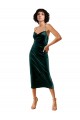 Buy Midi Cocktail Length Sleek Cowl Neckline Short Formal Velvet Bridesmaid Dress / Prom Dress UK