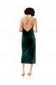 Buy Midi Cocktail Length Sleek Cowl Neckline Short Formal Velvet Bridesmaid Dress / Prom Dress UK